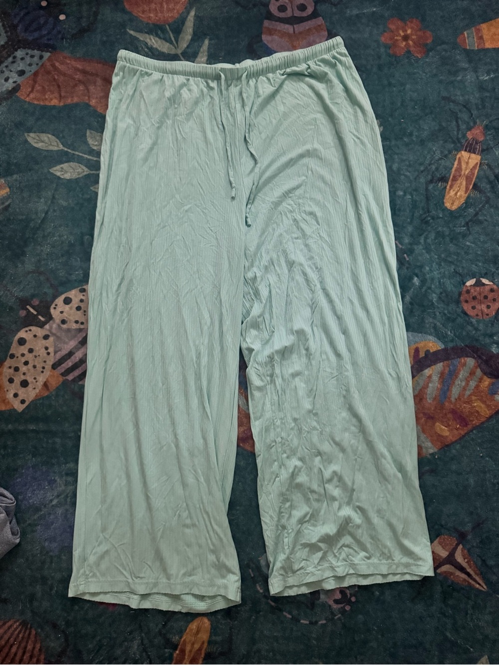 Old Navy Pajama Lounge Elastic Drawstring Pants L Soft Stretch Rayon Aqua VGUC